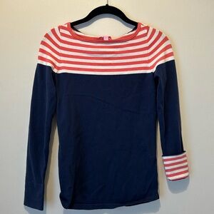 Lilly Pulitzer sweater, size small, navy coral and white